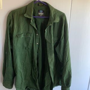 men's forest green oversized button up